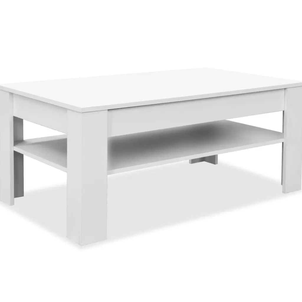 vidaXL Tafels> Salontafel 110X65X48 Cm Spaanplaat Wit