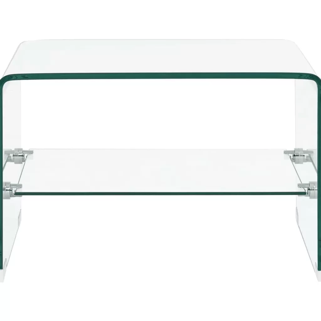 vidaXL Tafels> Salontafel 50X45X33 Cm Gehard Glas Transparant