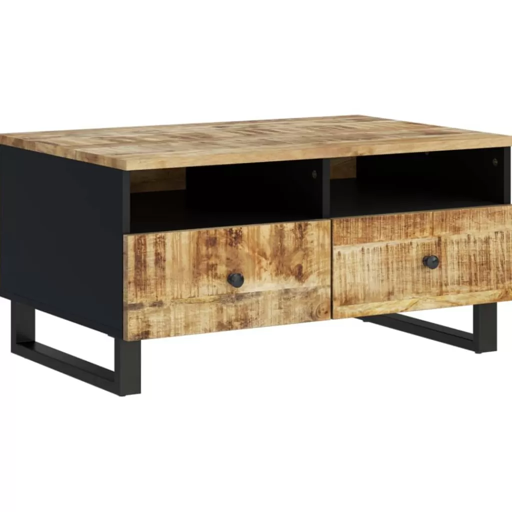 vidaXL Tafels> Salontafel 80X54X40 Cm Massief Mangohout En Bewerkt Hout