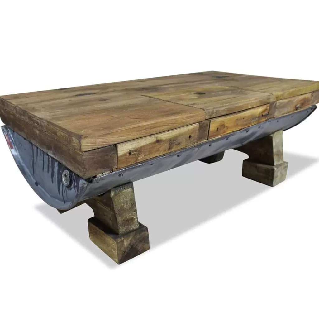 vidaXL Tafels> Salontafel 90X50X35 Cm Massief Gerecycled Hout