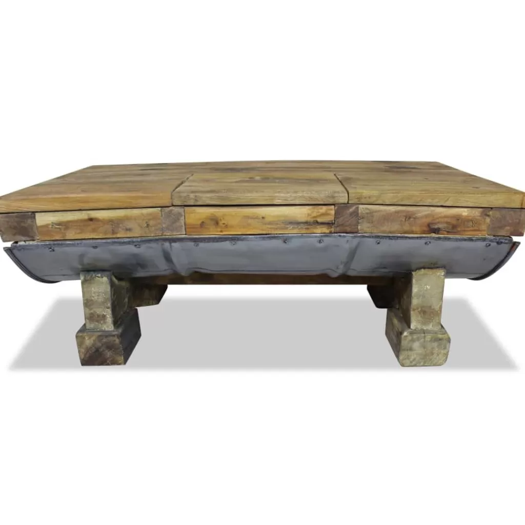 vidaXL Tafels> Salontafel 90X50X35 Cm Massief Gerecycled Hout