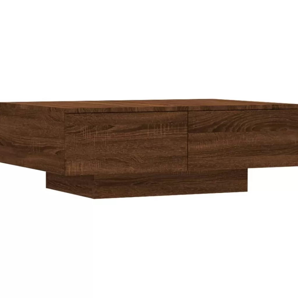 vidaXL Tafels> Salontafel 90X60X31 Cm Bewerkt Hout Bruin Eikenkleur