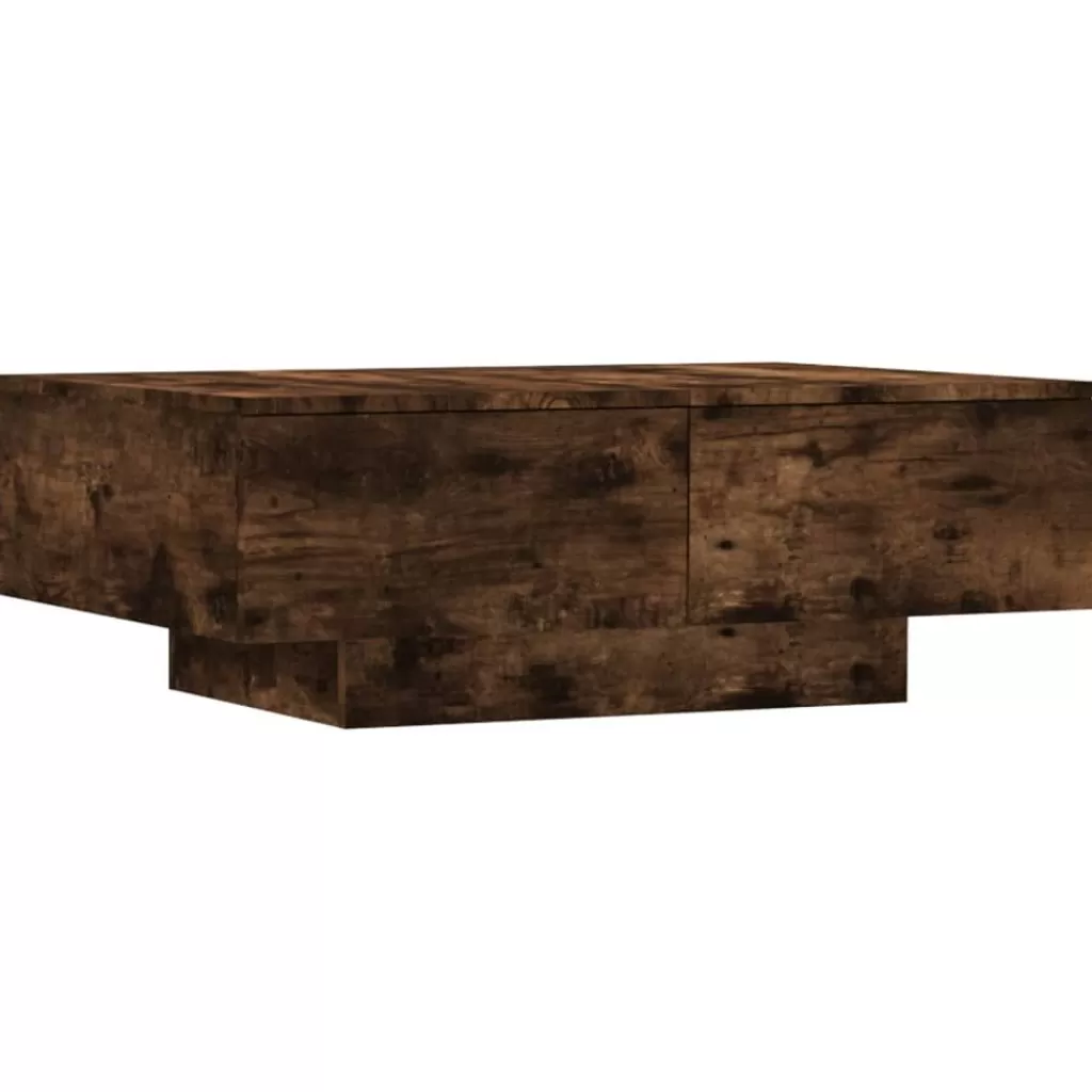 vidaXL Tafels> Salontafel 90X60X31 Cm Bewerkt Hout Gerookt Eikenkleurig