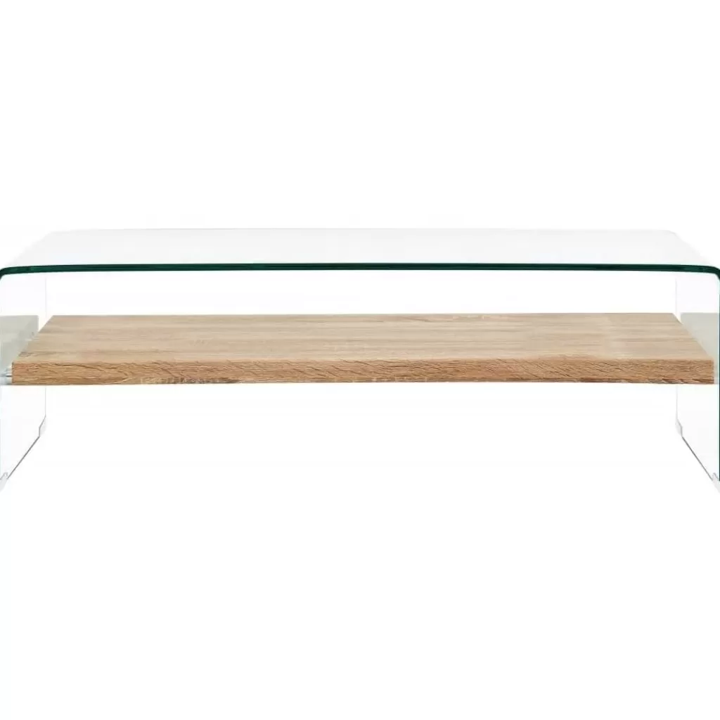 vidaXL Tafels> Salontafel 98X45X31 Cm Gehard Glas Transparant