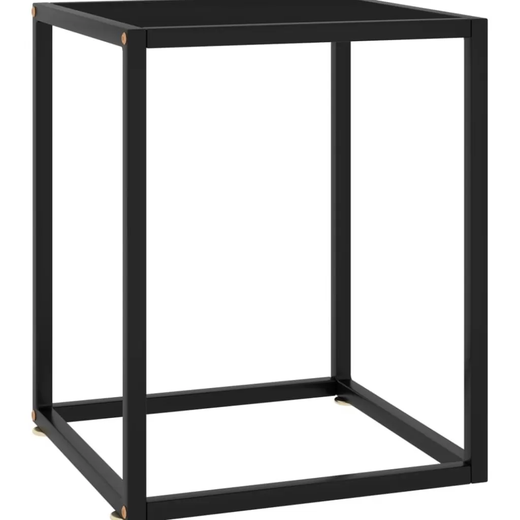 vidaXL Tafels> Salontafel Met Zwart Glas 40X40X50 Cm Zwart