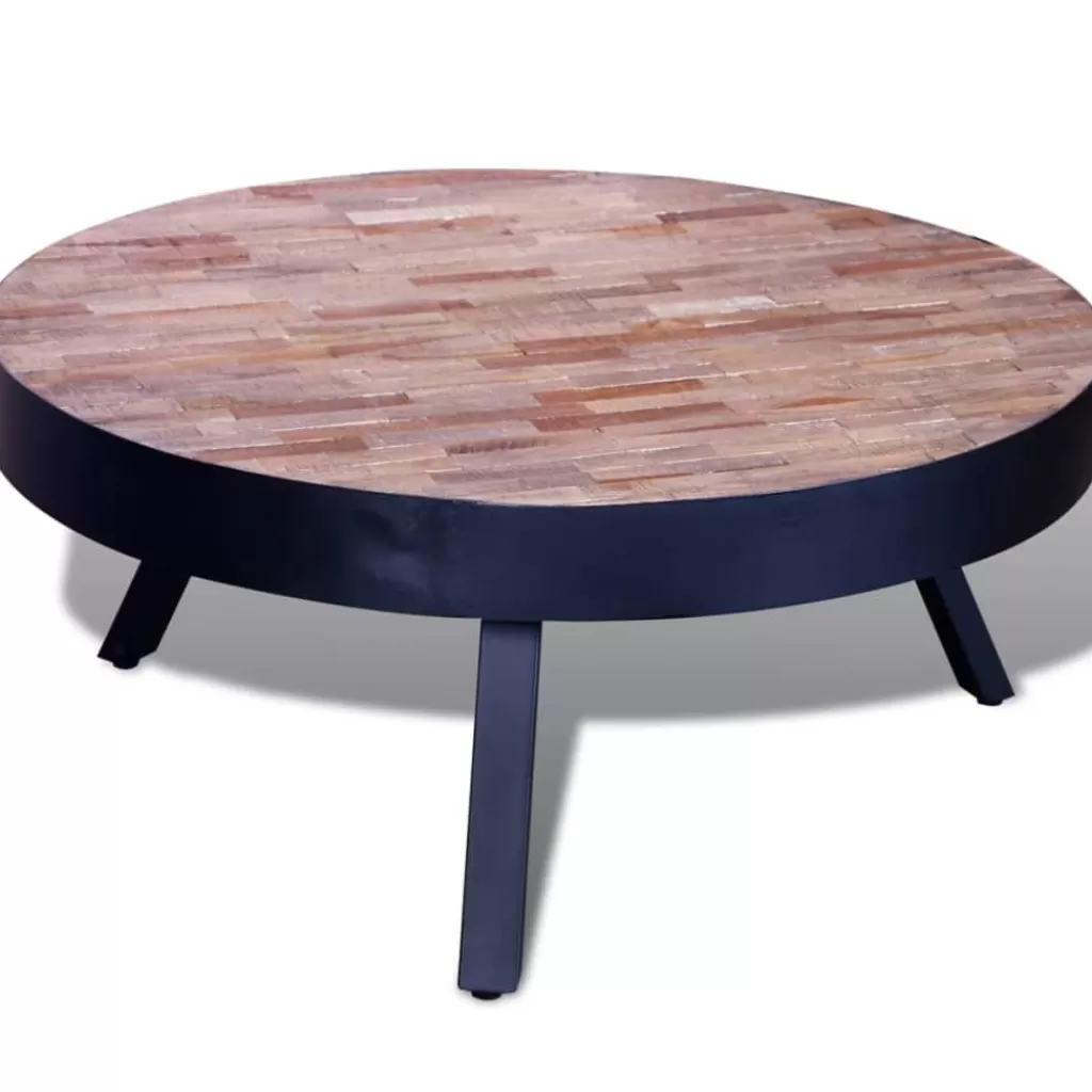 vidaXL Tafels> Salontafel Rond Gerecycled Teakhout