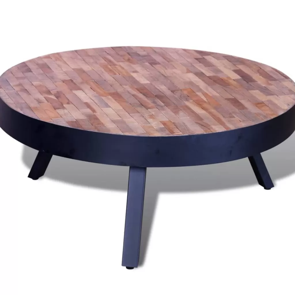 vidaXL Tafels> Salontafel Rond Gerecycled Teakhout