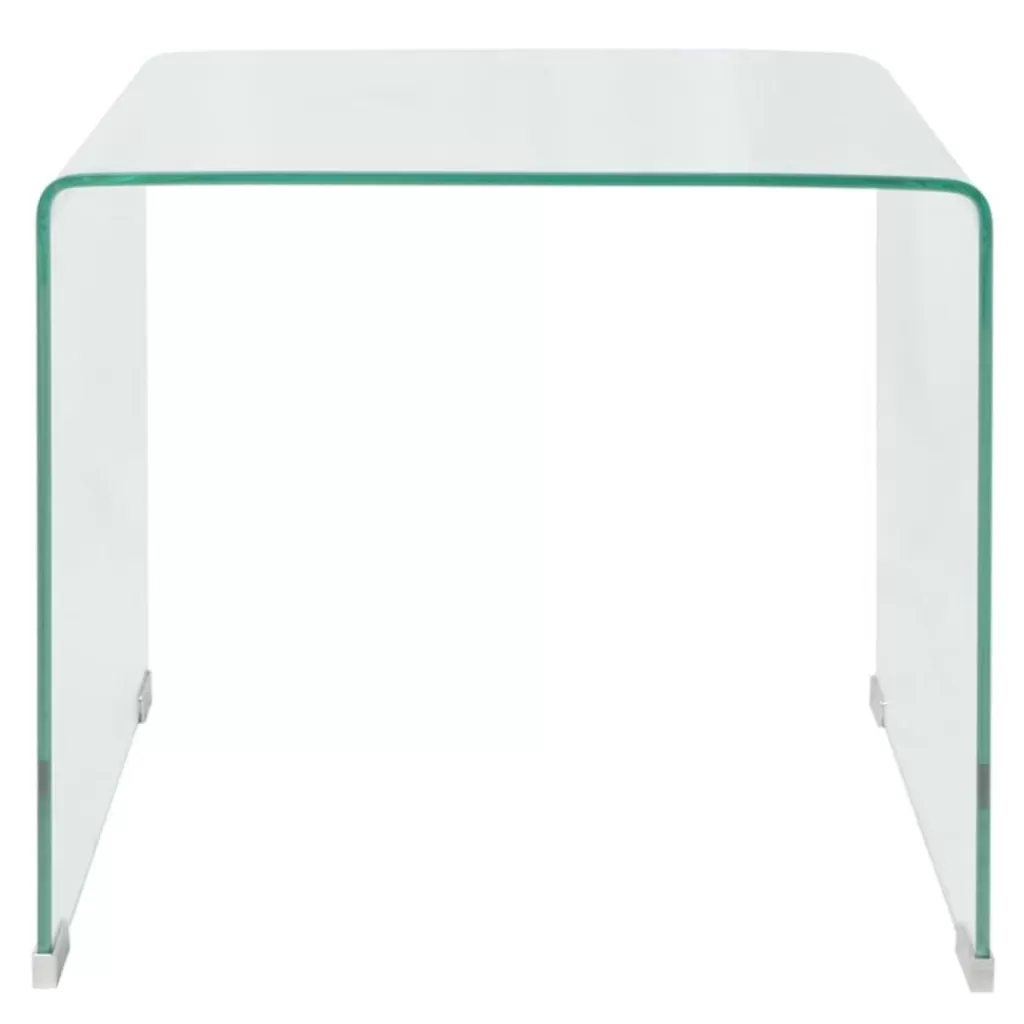 vidaXL Tafels> Salontafel Transparant 49,5X50X45 Cm Gehard Glas