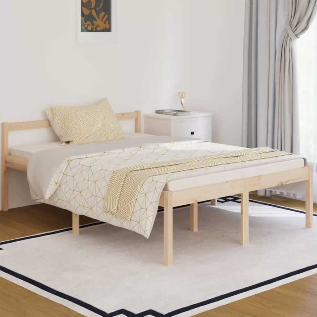 vidaXL Bedden & Accessoires> Seniorenbed Massief Grenenhout 135X190 Cm Small Double