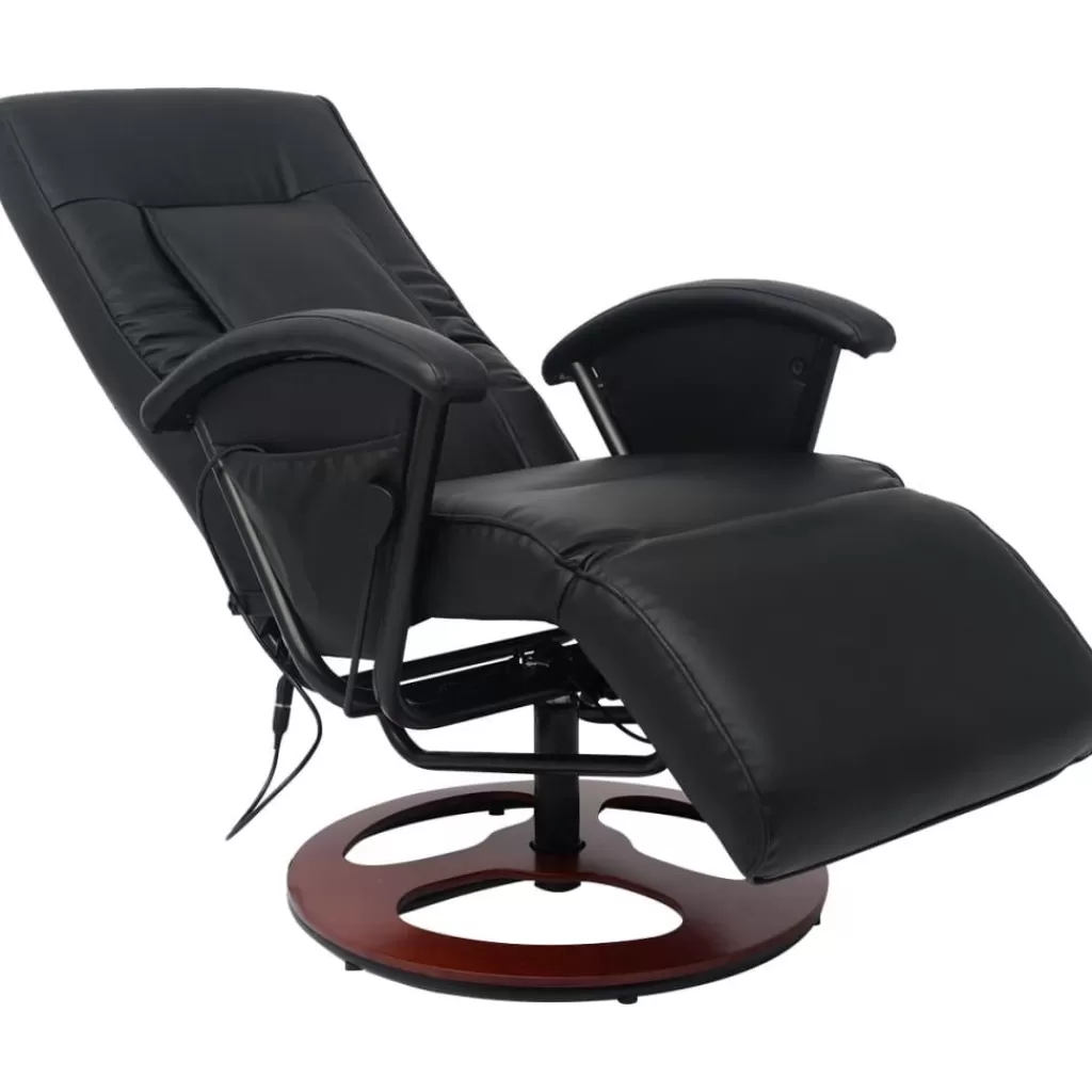 vidaXL Stoelen> Shiatsu Massagestoel Kunstleer Zwart