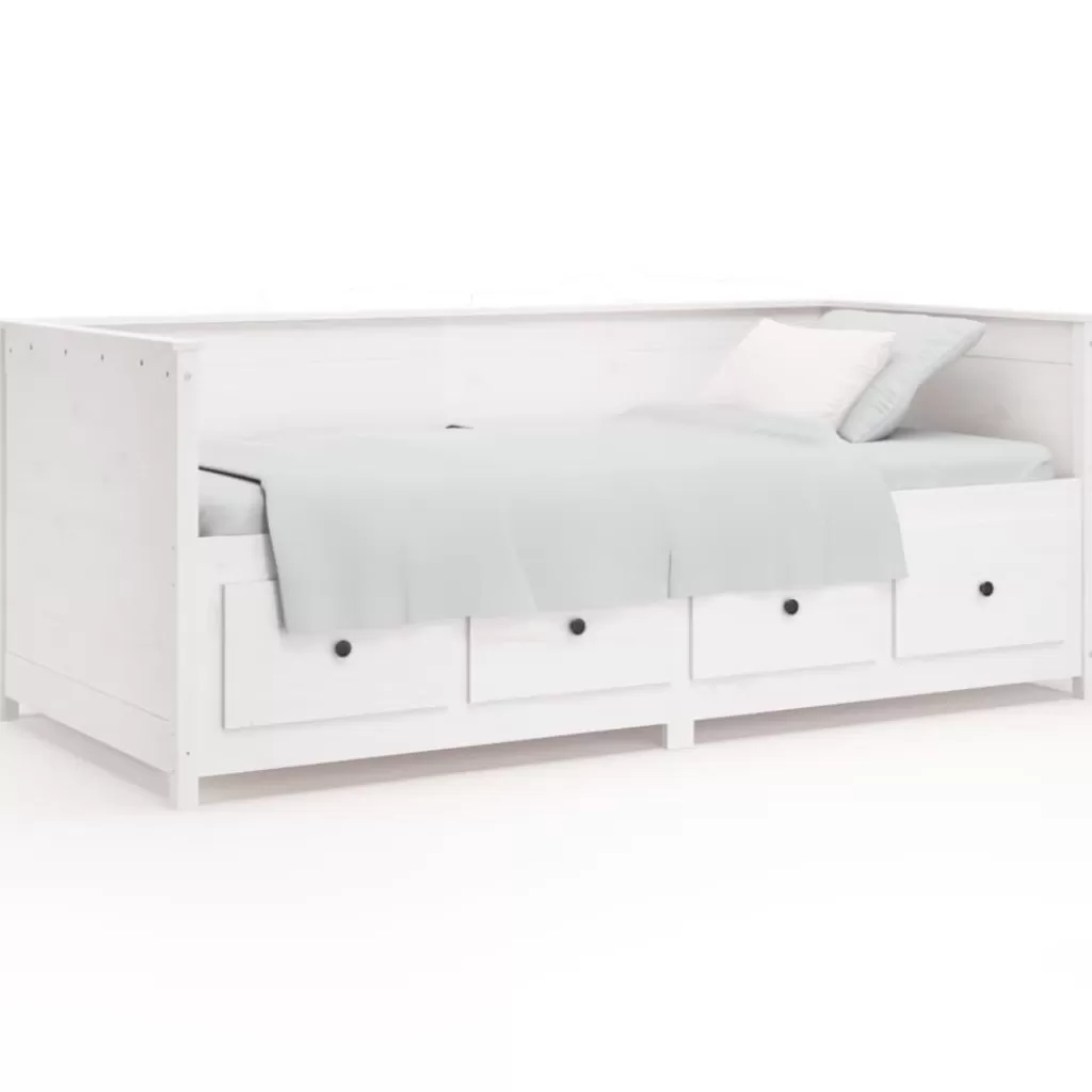 vidaXL Bedden & Accessoires> Slaapbank 75X190 Cm Massief Grenenhout Wit