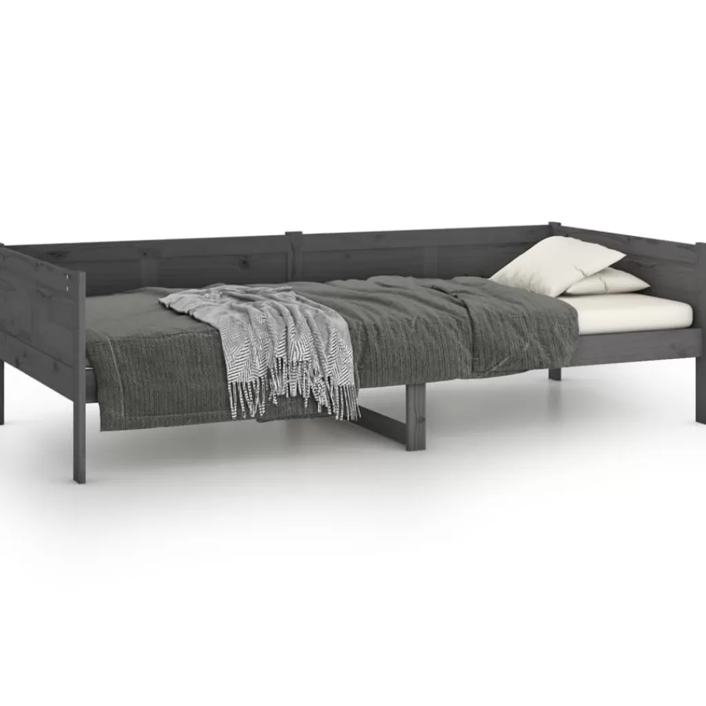 vidaXL Bedden & Accessoires> Slaapbank Massief Grenenhout Grijs 80X200 Cm