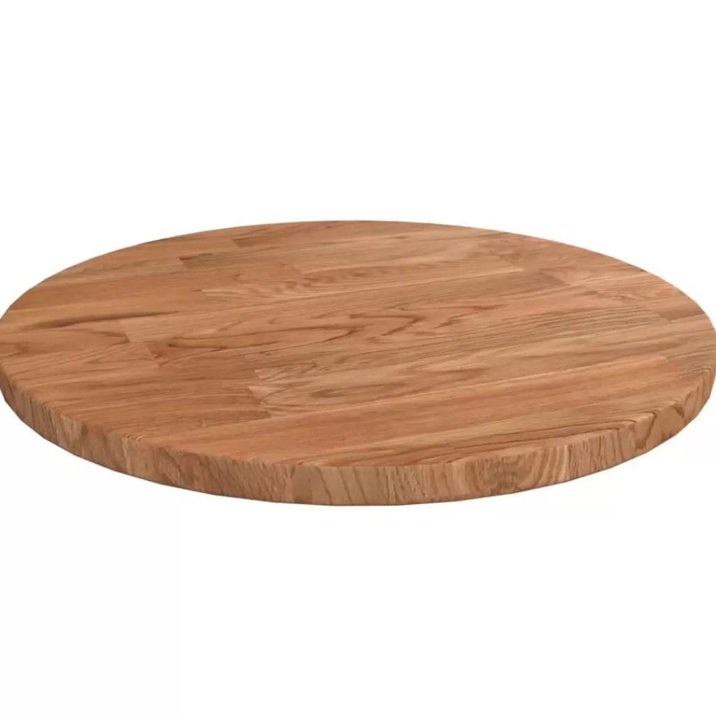 vidaXL Tafelaccessoires> Tafelblad Rond O30X1,5 Cm Bewerkt Massief Eikenhout Lichtbruin