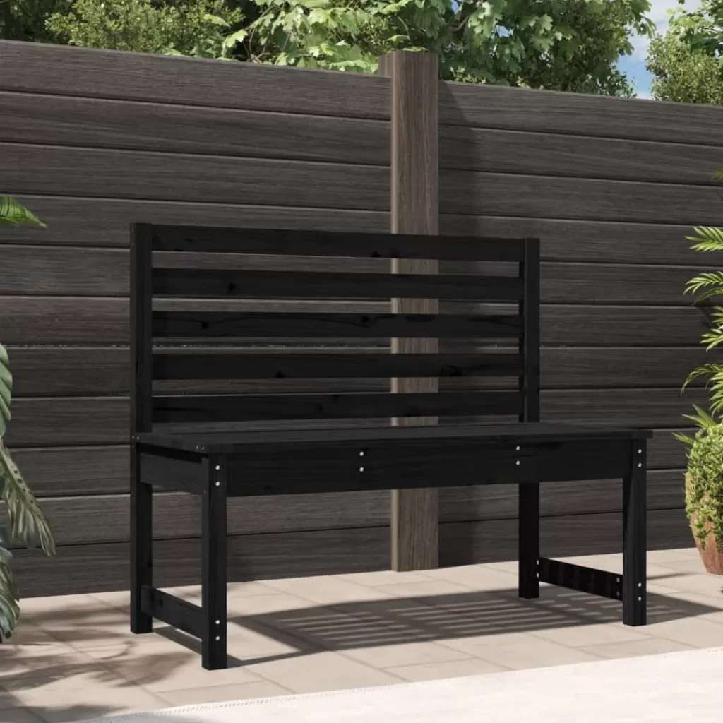 vidaXL Tuinmeubelen> Tuinbank 109 Cm Massief Grenenhout Zwart