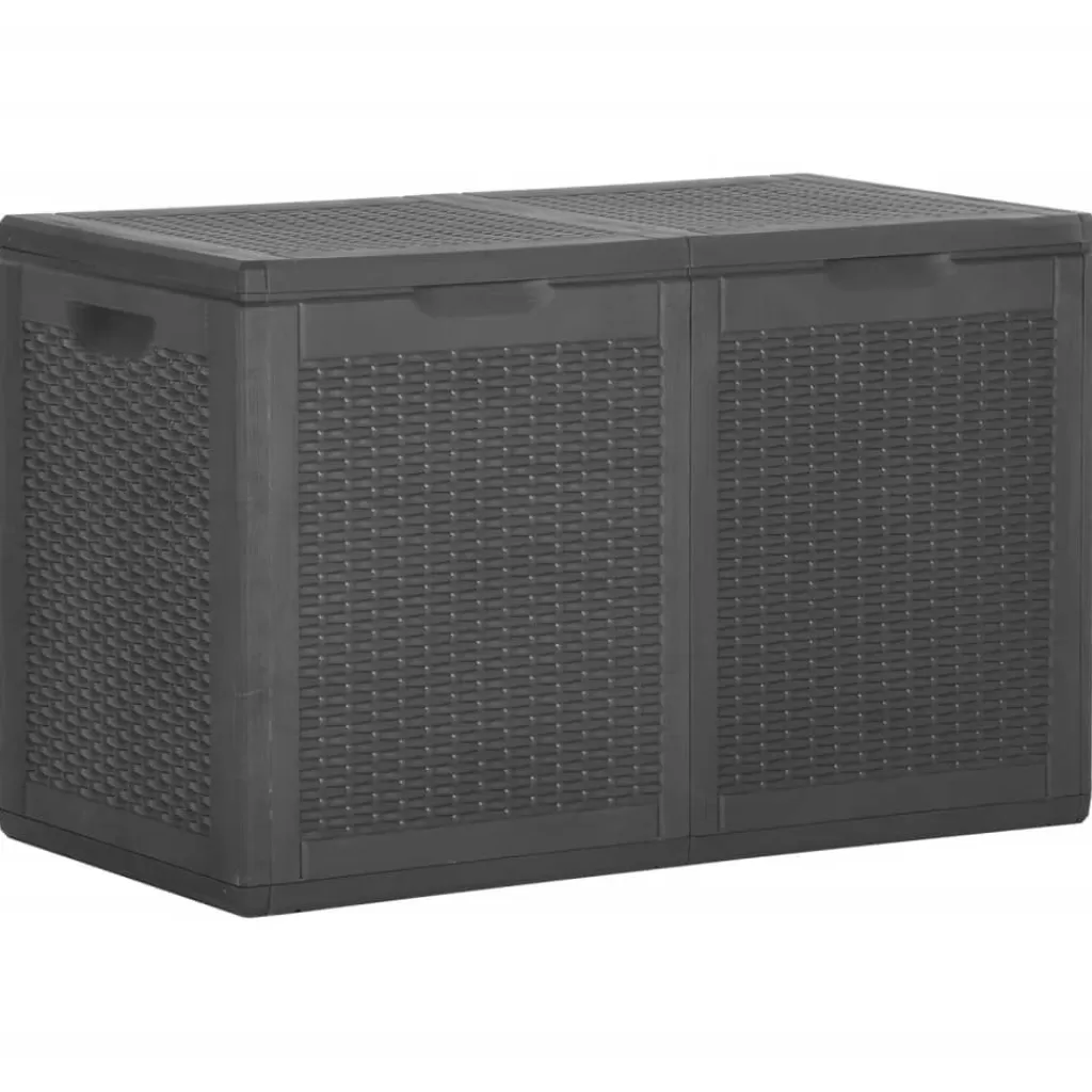 vidaXL Tuinmeubelen> Tuinbox 180 L Pp Rattan Zwart