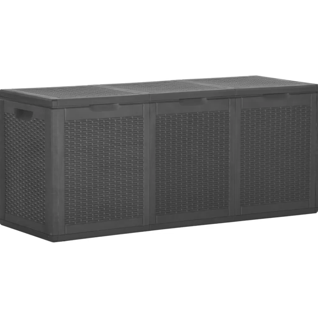 vidaXL Tuinmeubelen> Tuinbox 270 L Pp Rattan Zwart