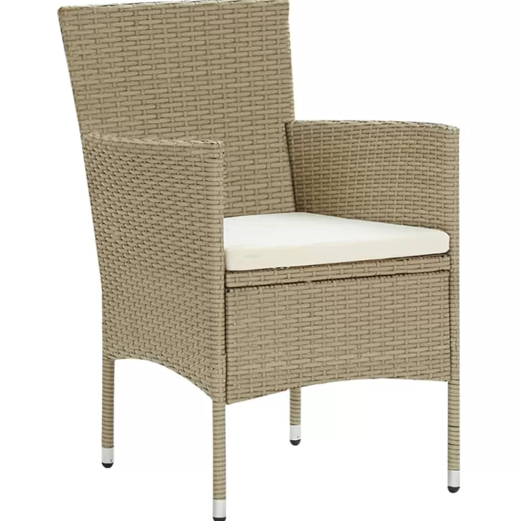 vidaXL Tuinmeubelen> Tuinstoelen 4 St Poly Rattan Beige