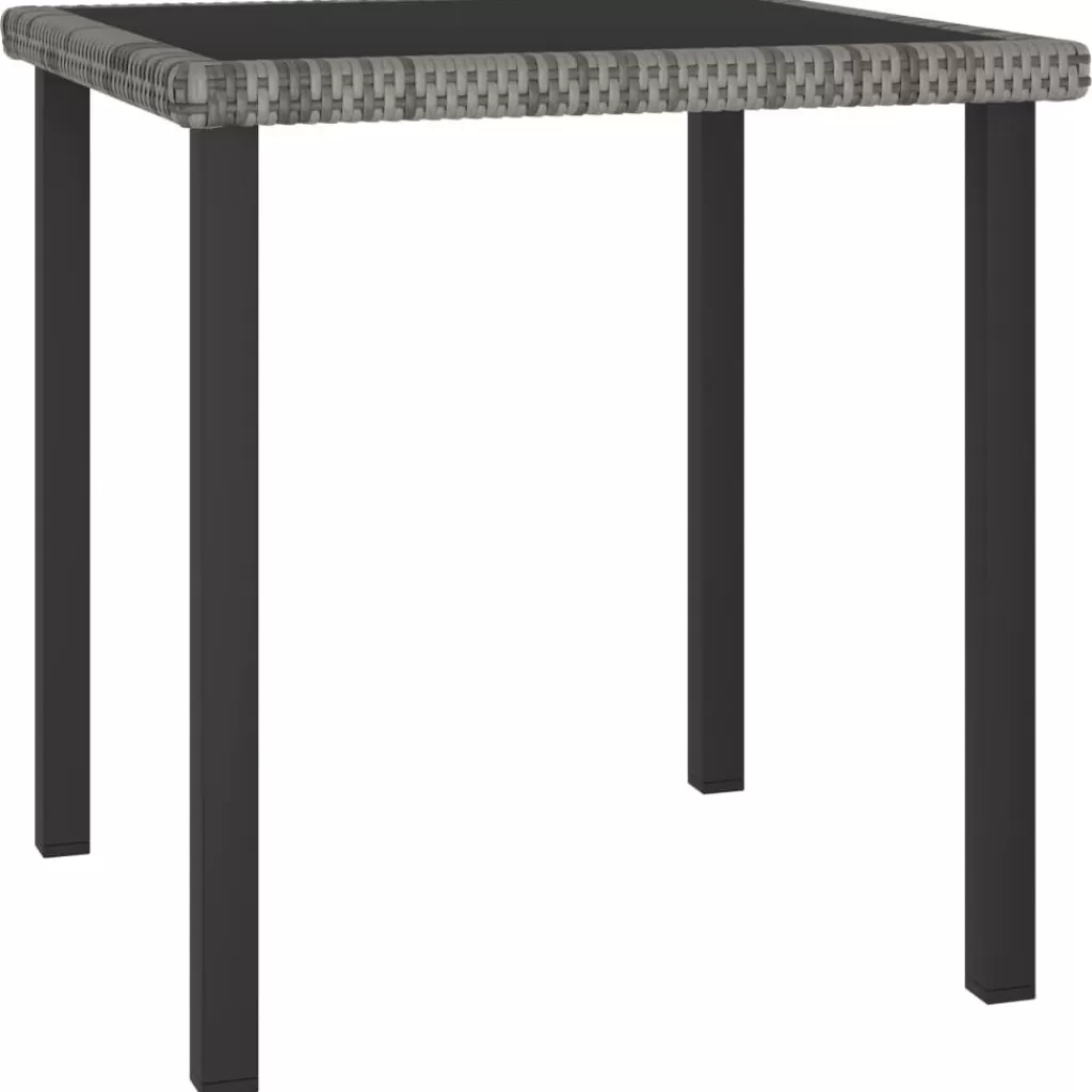 vidaXL Tuinmeubelen> Tuintafel 70X70X73 Cm Poly Rattan Grijs