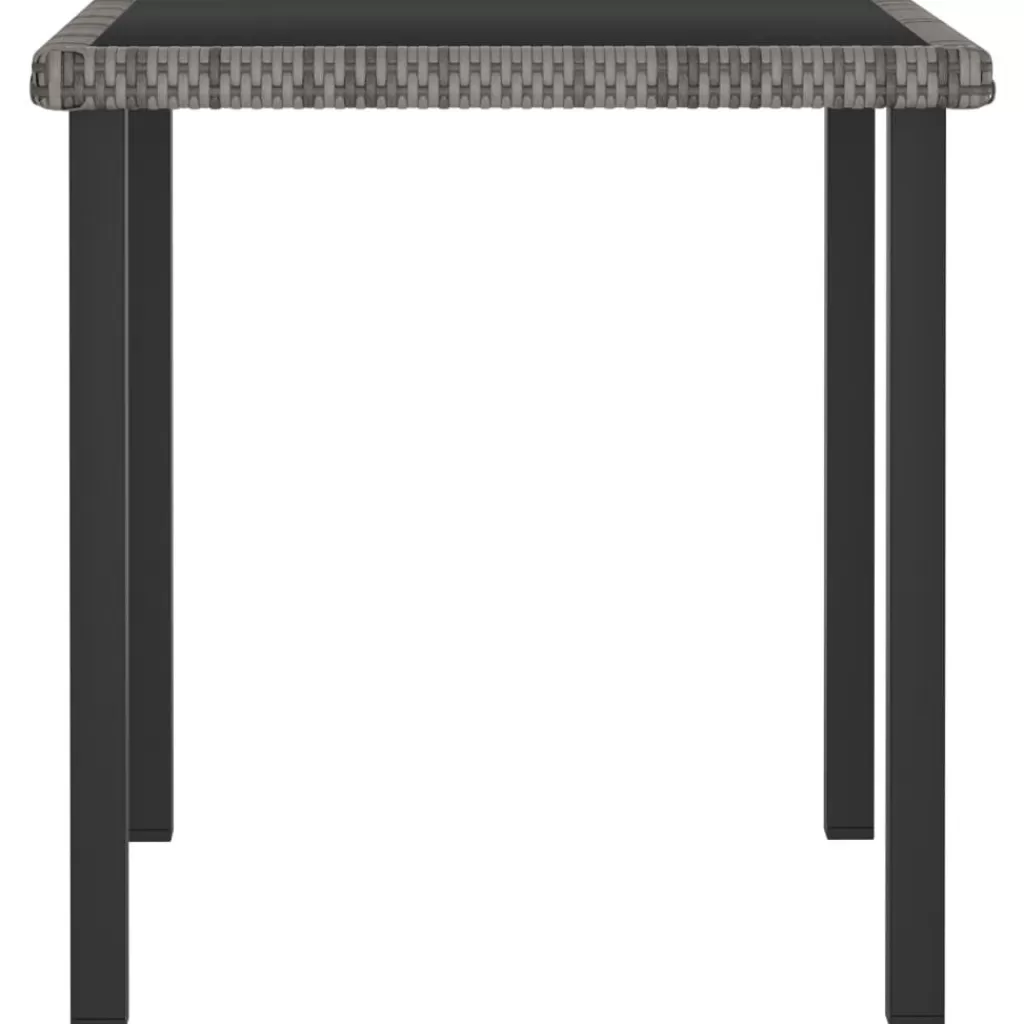 vidaXL Tuinmeubelen> Tuintafel 70X70X73 Cm Poly Rattan Grijs