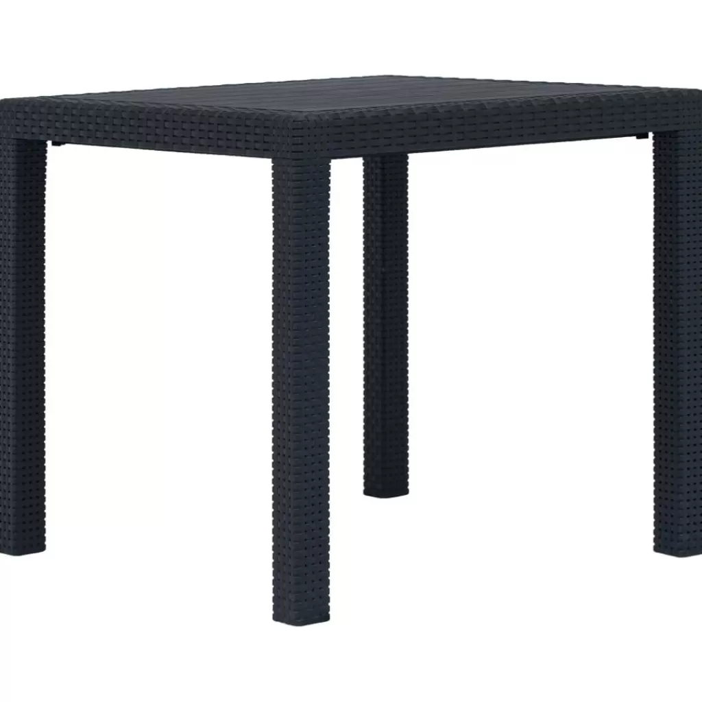 vidaXL Tuinmeubelen> Tuintafel 79X79X72 Cm Rattan-Look Kunststof Antraciet