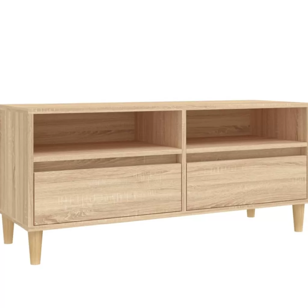 vidaXL Tv-Meubels> Tv-Meubel 100X34,5X44,5 Cm Bewerkt Hout Sonoma Eikenkleurig