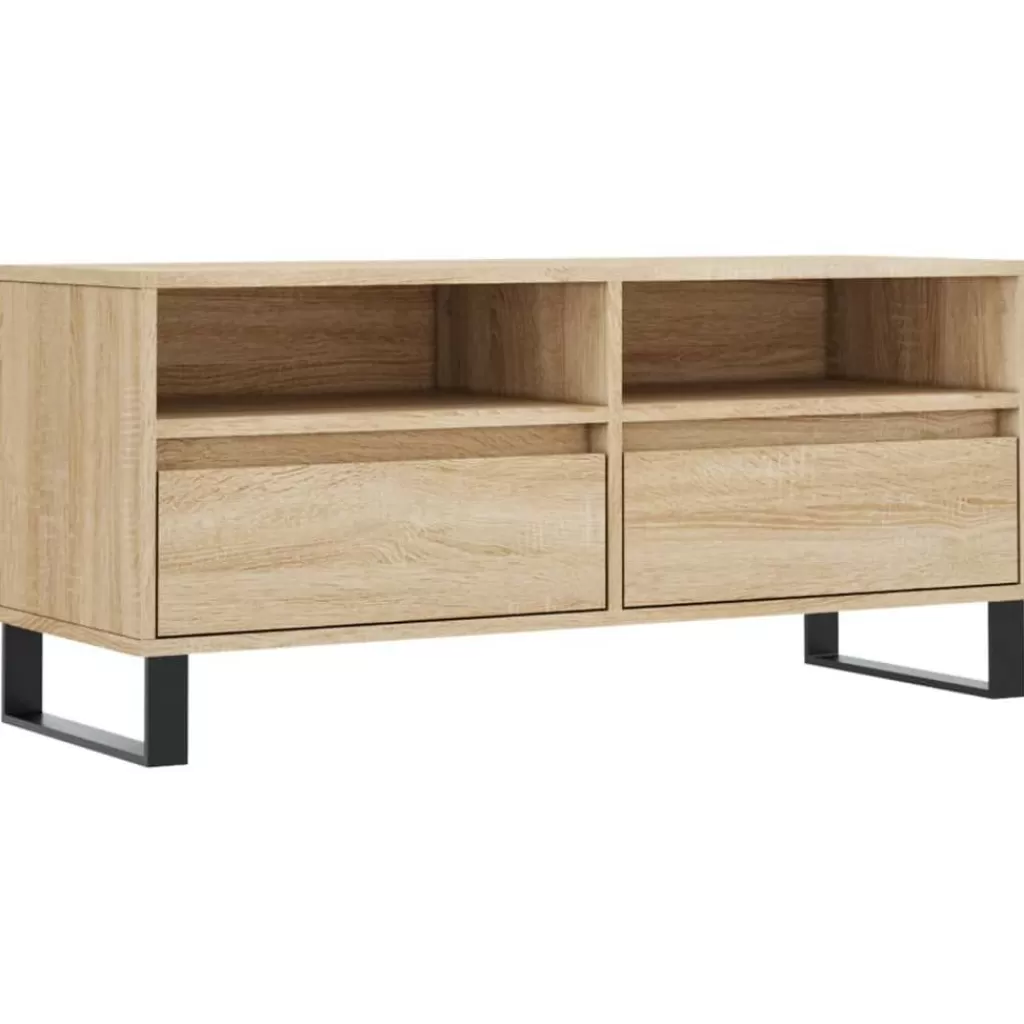 vidaXL Tv-Meubels> Tv-Meubel 100X34,5X44,5 Cm Bewerkt Hout Sonoma Eikenkleurig