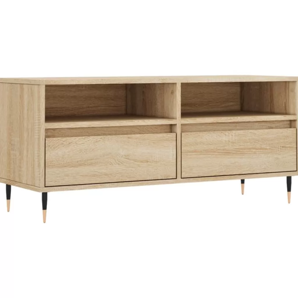 vidaXL Tv-Meubels> Tv-Meubel 100X34,5X44,5 Cm Bewerkt Hout Sonoma Eikenkleurig