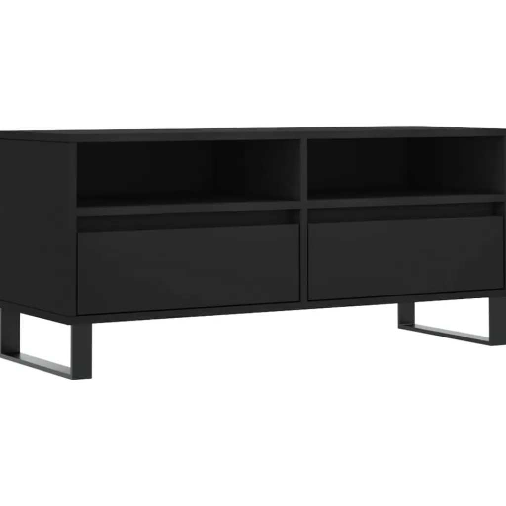 vidaXL Tv-Meubels> Tv-Meubel 100X34,5X44,5 Cm Bewerkt Hout Zwart