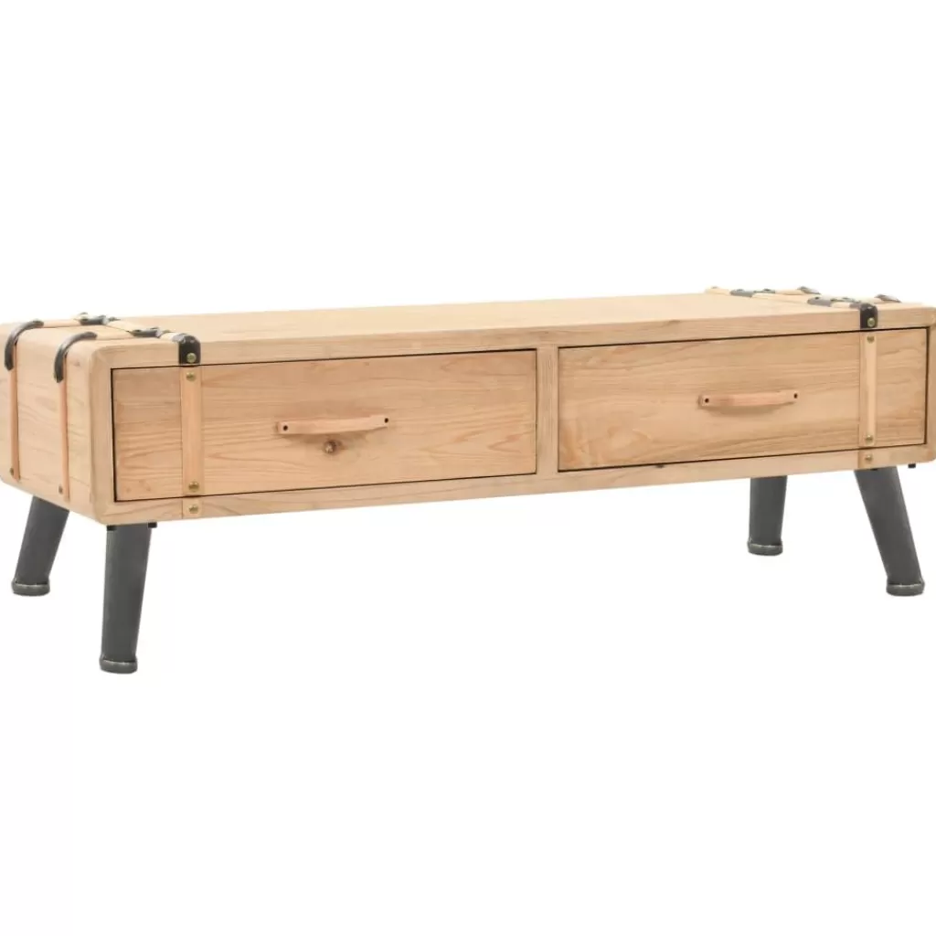 vidaXL Tv-Meubels> Tv-Meubel 110X33X35 Cm Massief Vurenhout