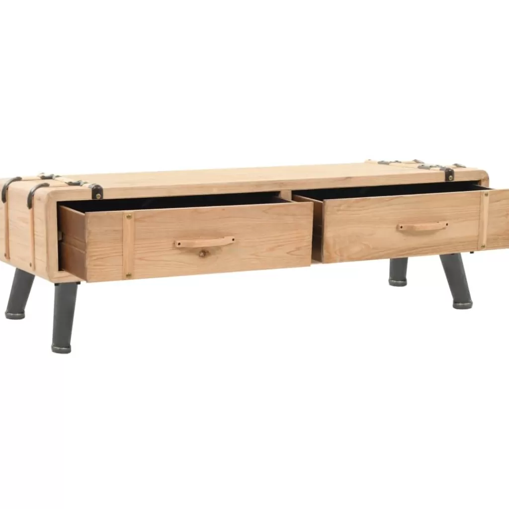 vidaXL Tv-Meubels> Tv-Meubel 110X33X35 Cm Massief Vurenhout