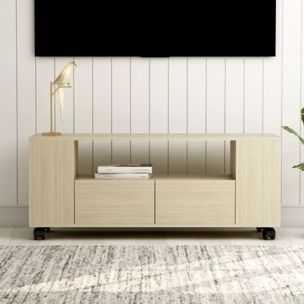 vidaXL Tv-Meubels> Tv-Meubel 120X35X48 Cm Bewerkt Hout Sonoma Eikenkleurig