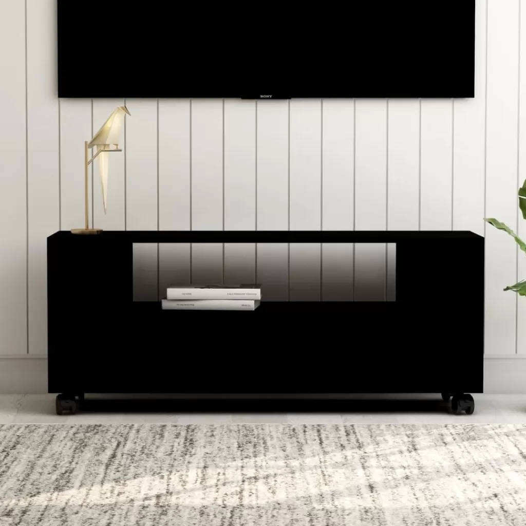 vidaXL Tv-Meubels> Tv-Meubel 120X35X48 Cm Bewerkt Hout Zwart