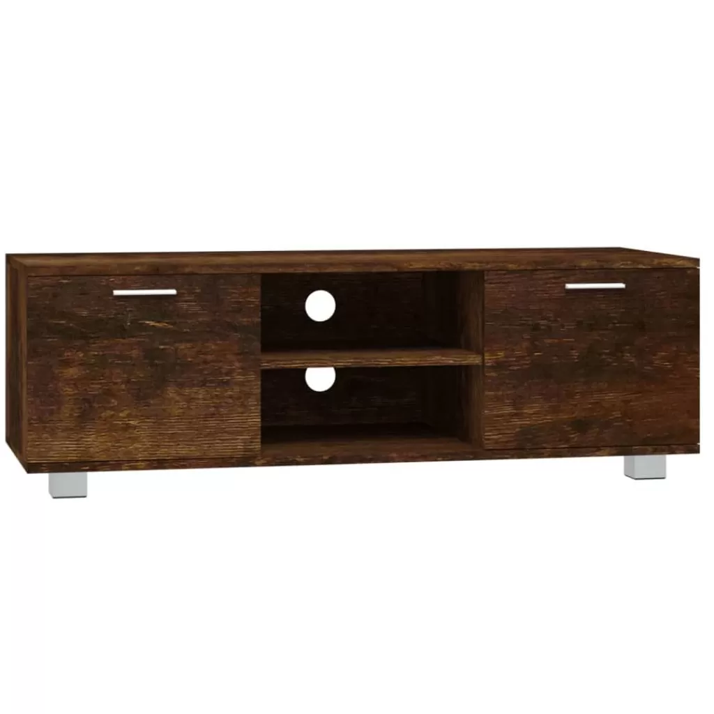 vidaXL Tv-Meubels> Tv-Meubel 120X40,5X35 Cm Bewerkt Hout Gerookt Eikenkleurig