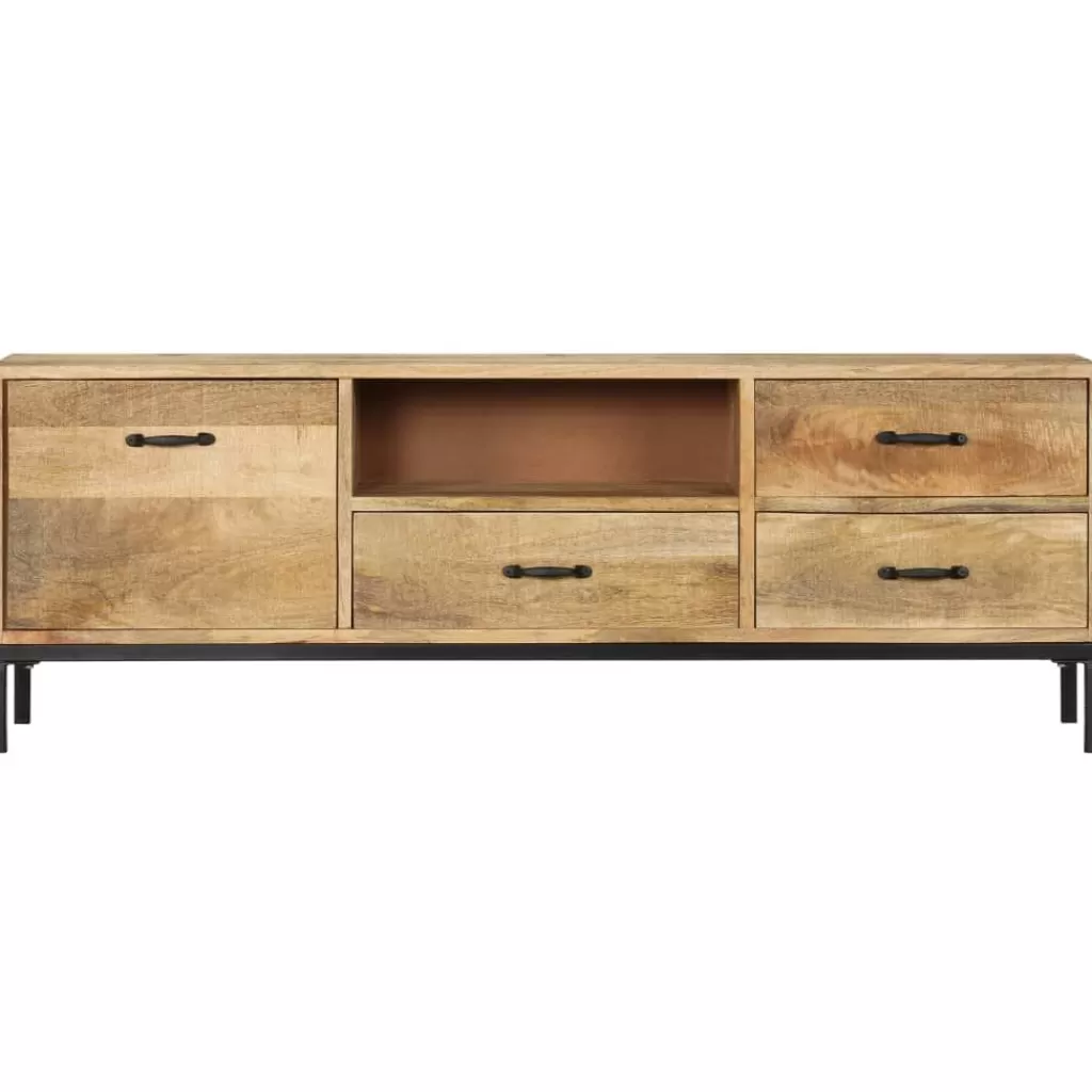 vidaXL Tv-Meubels> Tv-Meubel 130X30X45 Cm Massief Mangohout