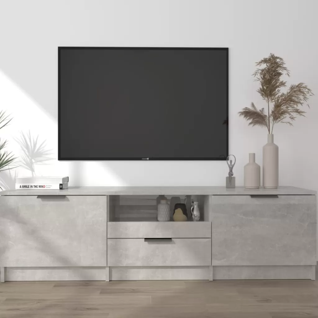 vidaXL Tv-Meubels> Tv-Meubel 140X35X40 Cm Bewerkt Hout Betongrijs