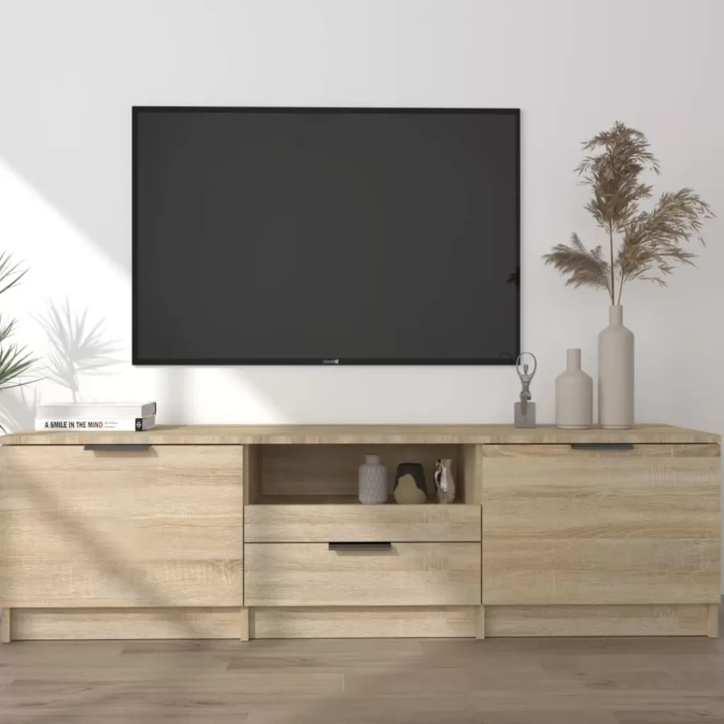 vidaXL Tv-Meubels> Tv-Meubel 140X35X40 Cm Bewerkt Hout Sonoma Eikenkleurig