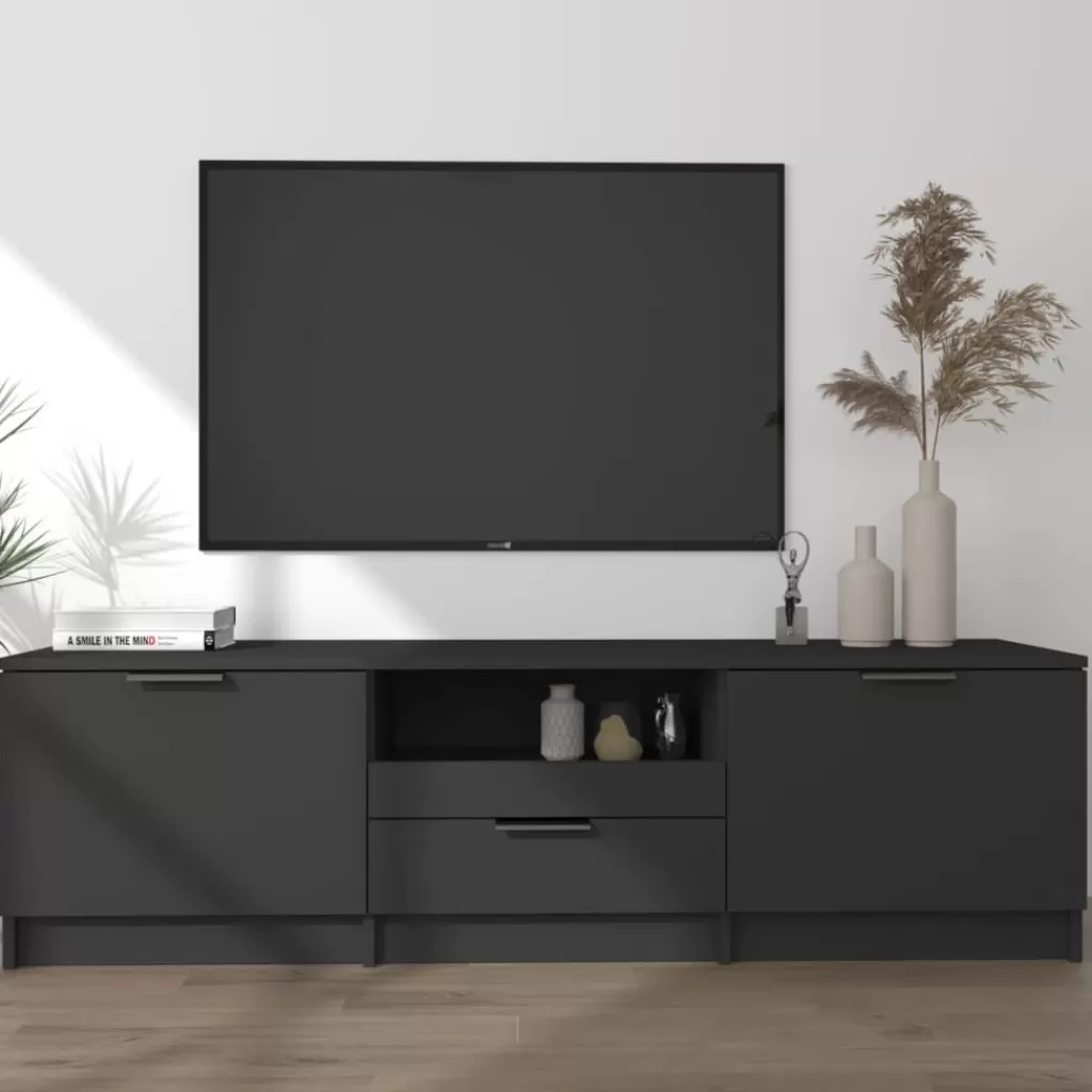 vidaXL Tv-Meubels> Tv-Meubel 140X35X40 Cm Bewerkt Hout Zwart