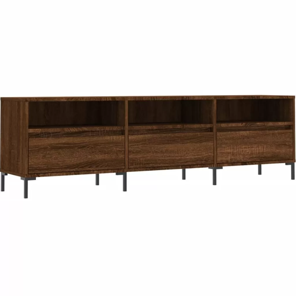 vidaXL Tv-Meubels> Tv-Meubel 150X30X44,5 Cm Bewerkt Hout Bruin Eikenkleur