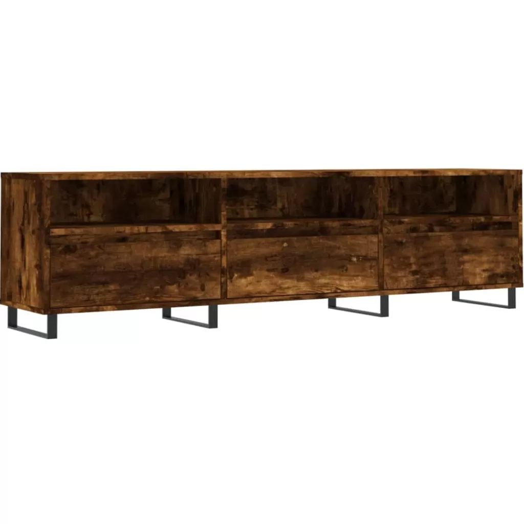 vidaXL Tv-Meubels> Tv-Meubel 150X30X44,5 Cm Bewerkt Hout Gerookt Eikenkleurig