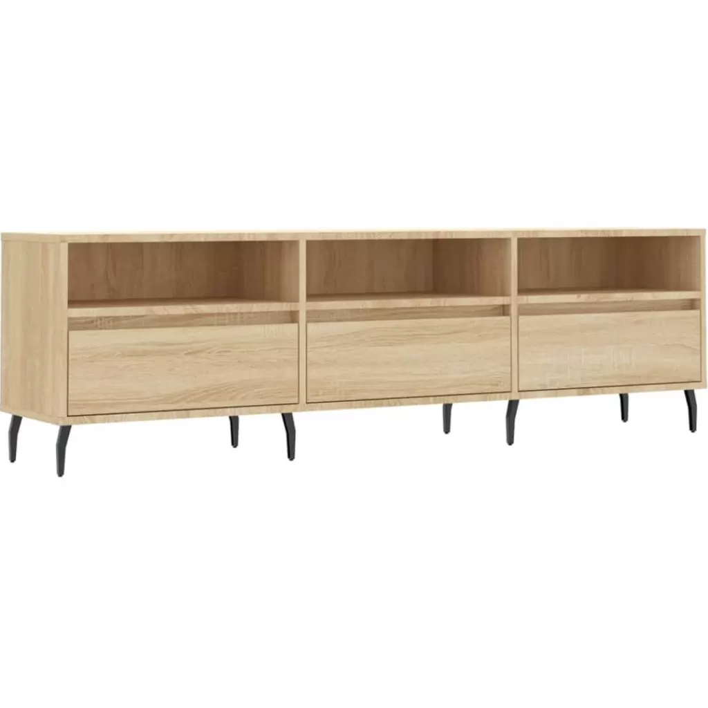 vidaXL Tv-Meubels> Tv-Meubel 150X30X44,5 Cm Bewerkt Hout Sonoma Eikenkleurig