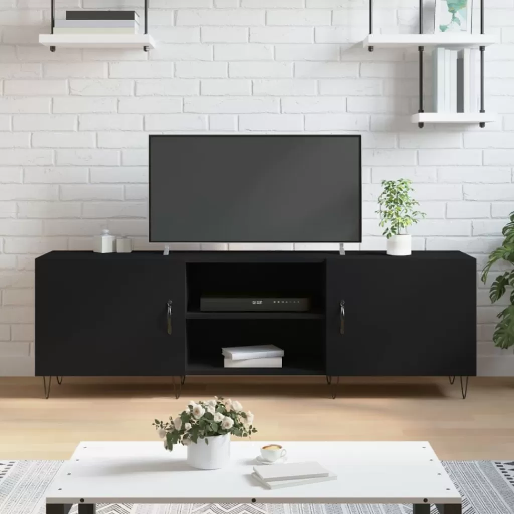 vidaXL Tv-Meubels> Tv-Meubel 150X30X50 Cm Bewerkt Hout Zwart