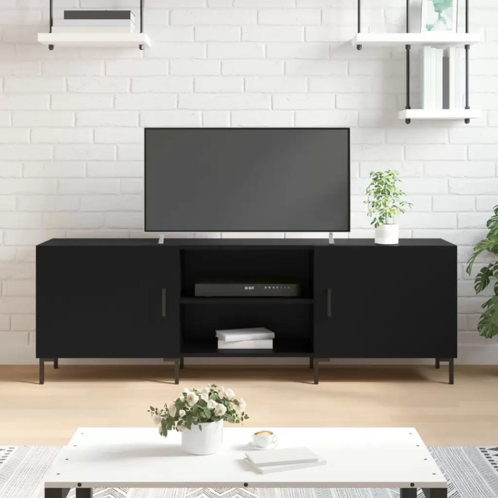 vidaXL Tv-Meubels> Tv-Meubel 150X30X50 Cm Bewerkt Hout Zwart