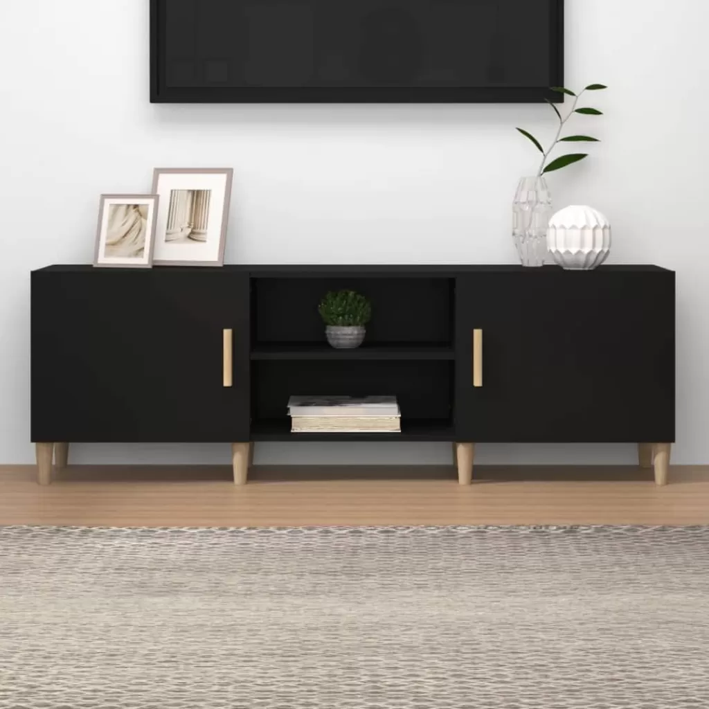 vidaXL Tv-Meubels> Tv-Meubel 150X30X50 Cm Bewerkt Hout Zwart