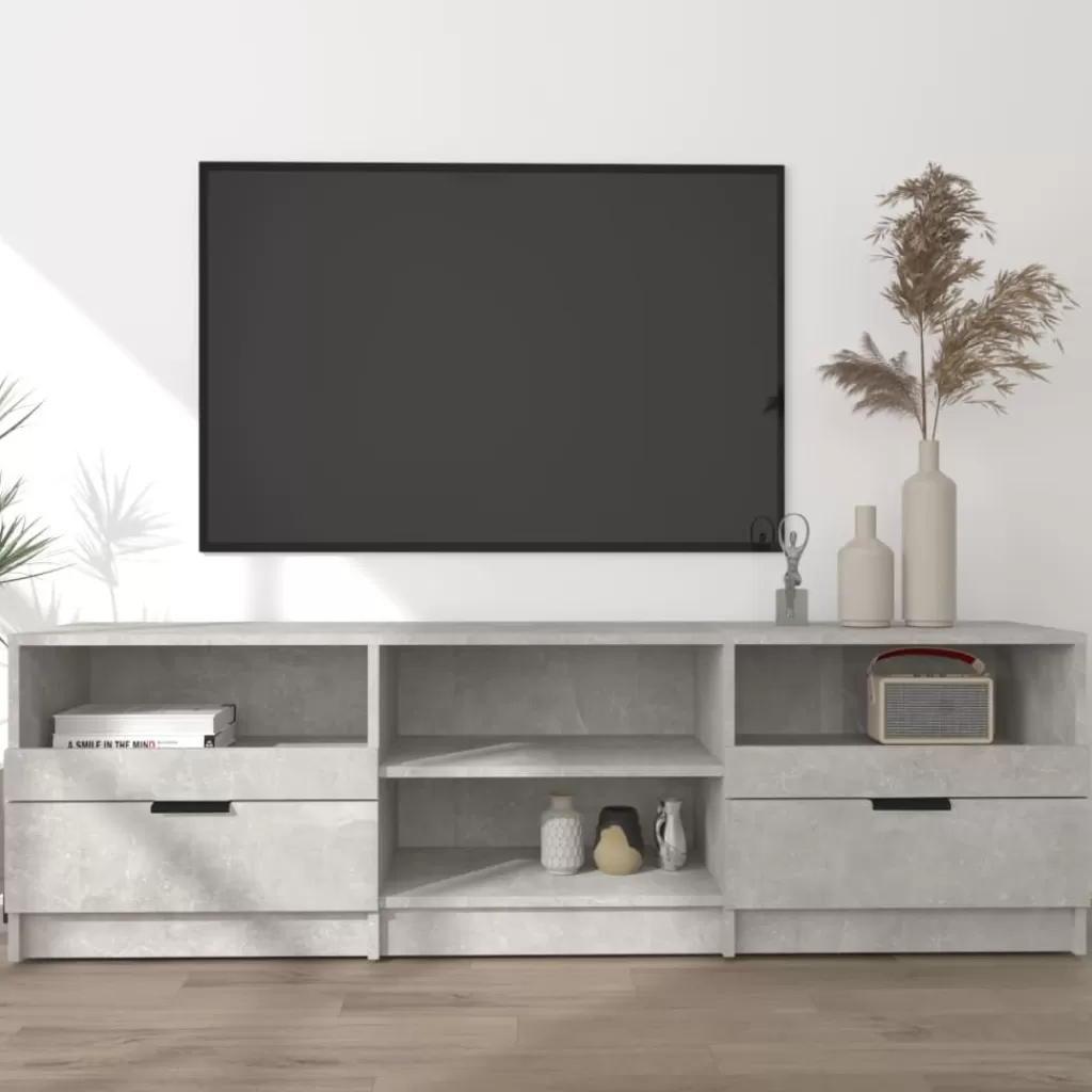 vidaXL Tv-Meubels> Tv-Meubel 150X33,5X45 Cm Bewerkt Hout Betongrijs