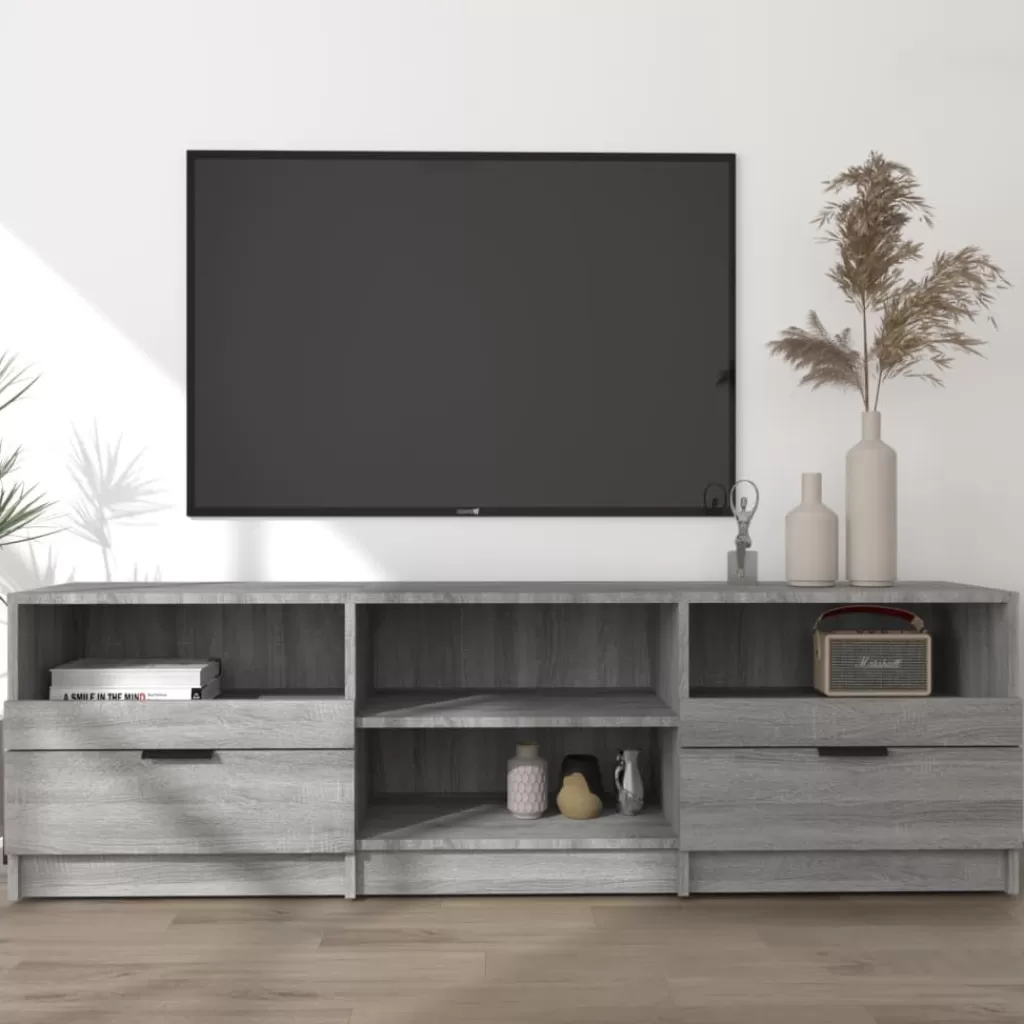 vidaXL Tv-Meubels> Tv-Meubel 150X33,5X45 Cm Bewerkt Hout Grijs Sonoma Eikenkleurig