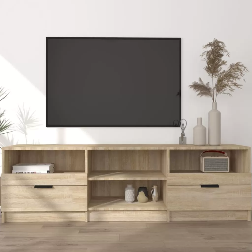 vidaXL Tv-Meubels> Tv-Meubel 150X33,5X45 Cm Bewerkt Hout Sonoma Eikenkleurig