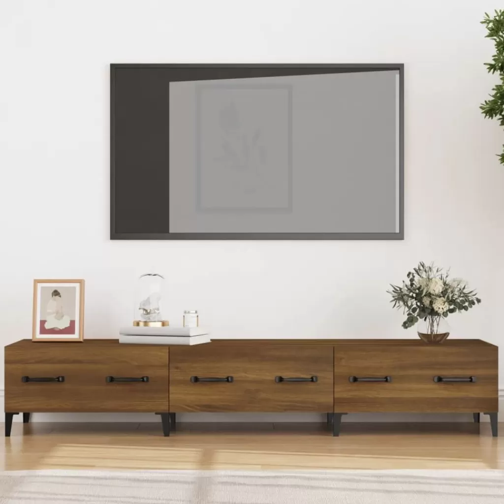 vidaXL Tv-Meubels> Tv-Meubel 150X34,5X30 Cm Bewerkt Hout Bruin Eikenkleur