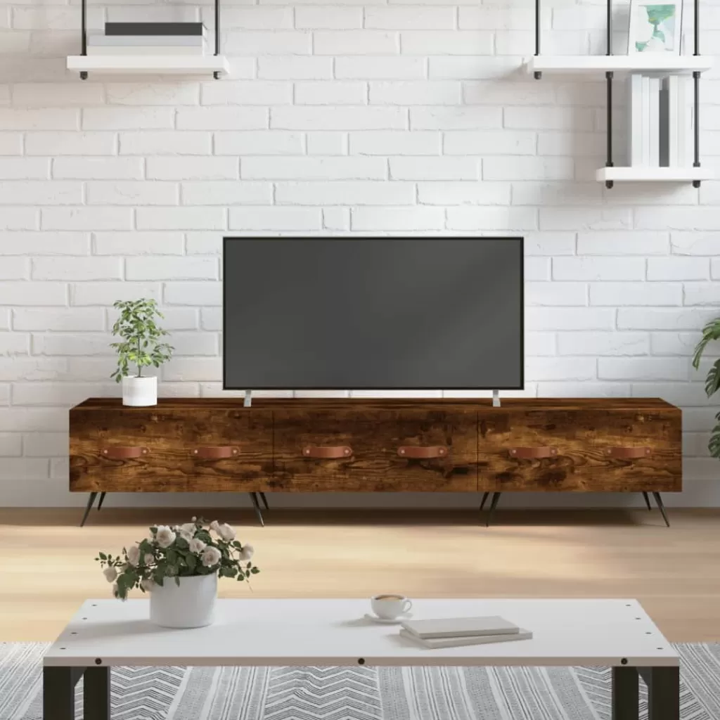 vidaXL Tv-Meubels> Tv-Meubel 150X36X30 Cm Bewerkt Hout Gerookt Eikenkleurig