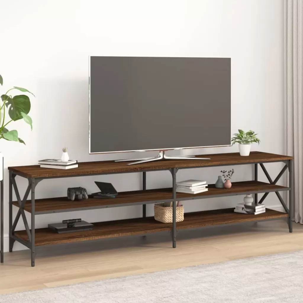 vidaXL Tv-Meubels> Tv-Meubel 180X40X50 Cm Bewerkt Hout Bruin Eikenkleur