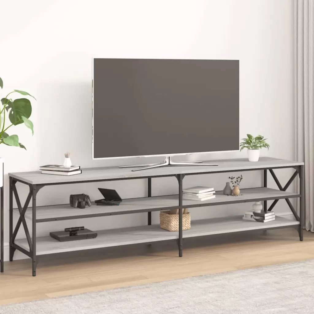 vidaXL Tv-Meubels> Tv-Meubel 180X40X50 Cm Bewerkt Hout Grijs Sonoma Eikenkleurig